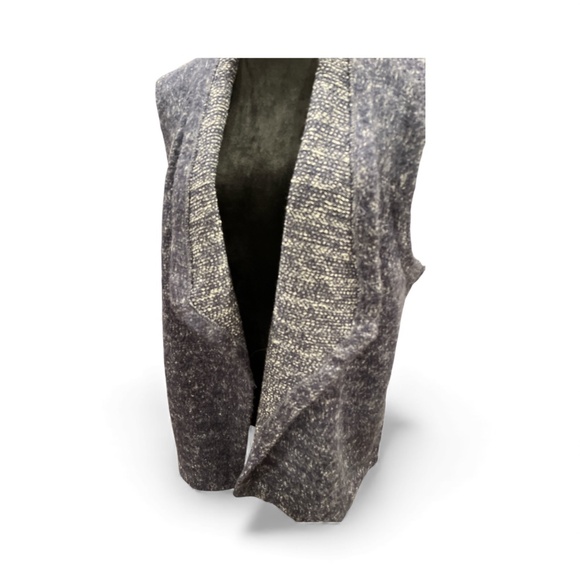 Chico’s Heathered Navy Open Front Cotton Blend Sweater Vest (Chico’s 3) XL - Picture 2 of 6